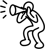 メガホンを持った人